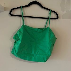 KELLY GREEN NWT LINEN CROP TOP EXPRESS